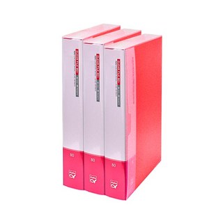 알파 칼라 클리어화일 인덱스 A4 80p, 분홍, 3개입