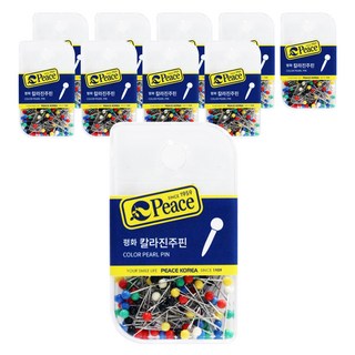 Peace Tools 彩色珍珠針, 1入, 10個
