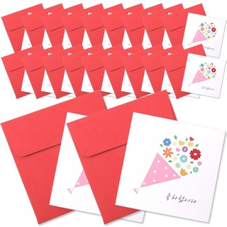 투영디자인 미니 축하카드, 꽃다발축하, 20개입