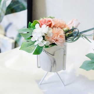 RYMD 비누꽃 리얼 로즈 마블 스탠드 화분, 핑크, 1개