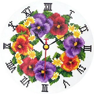 ZEZENEW 圓形時鐘 鑽石畫 DIY 套組, 雛菊 B1134, 1套