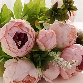 市集風格高級牡丹人造花束, 款式隨機, 1個