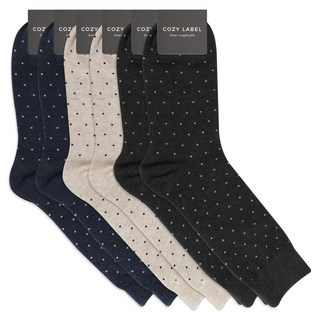 COZY LABEL 男士圓點長筒西裝紳士襪6雙組