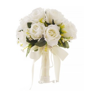 I Love Home 人造花高級絲綢婚禮捧花, 混合顏色, 1個