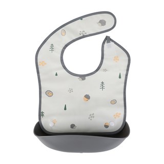 nordico 北歐印花可分離式防水吃飯圍兜, 02 刺蝟, 1個, 1個