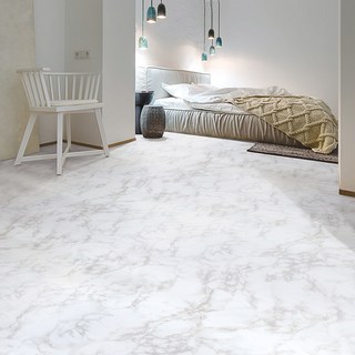 naemarU 簡易施工地板地墊 SF-026, 大理石白, 100 x 250 cm