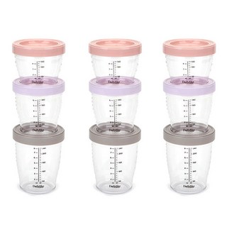 Dailylike Bonbon Tritan副食品密封保鮮罐 130ml+180ml+240ml, 草莓粉+薰衣草紫+可可棕, 3組