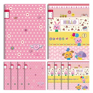 英文美術韓文10格春季少女筆記, 10本, 隨機出貨