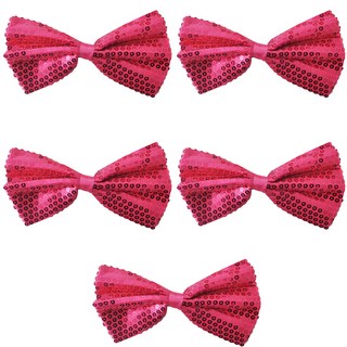 PARTYSHOW 奢華雙面領結 中, 桃紅色, 5個