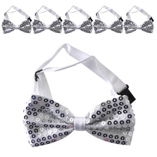 PARTYSHOW 奢華雙面蝴蝶領結, 銀色, 6個