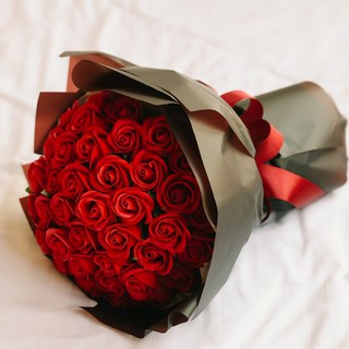 ASPASIA 玫瑰香皂告白花束 50朵, 紅色, 1組