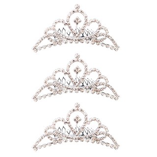 Party Show 方晶鋯石皇冠 中 A款, 3個, 銀色