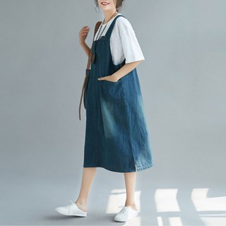 Motherlike 吊帶牛仔孕婦連身裙