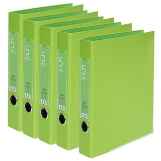 드림산업 레일바인더 5cm 3공, 연두, 5개