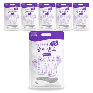캣츠미어 냥이샌드 벤토나이트모래, 4L, 6개, 라벤더향