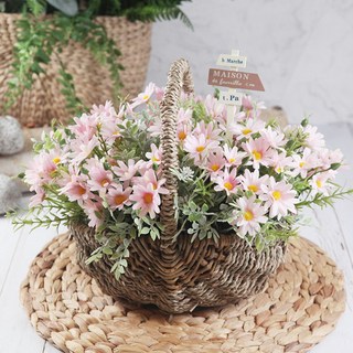 도시정원 조화 로즈마리 데이지 꽃바구니, 핑크, 1개