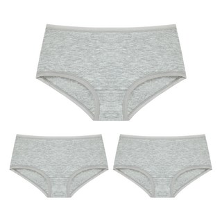 素色莫代爾內褲 3入, 灰色