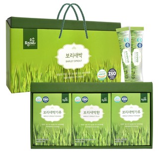 Tojongherb 新芽大麥粉隨身包 60g 2盒+新芽大麥丸隨身包 90g禮盒, 210g, 1組