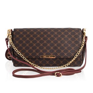 CCREANG 皮革拼接迷你斜背包 肩背包 S705, 棕色