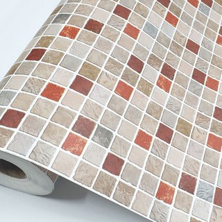 데코미 타일 포인트 레드 시트지 HEM-18, 혼합색상, 50 x 500 cm