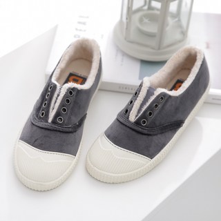 GODSHOE 女款冬季麂皮刷毛帆布鞋