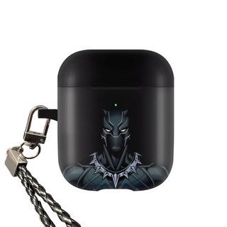 MARVEL 漫威 英雄頭像附掛環AirPods保護殼, 單一商品, 黑豹, 1個