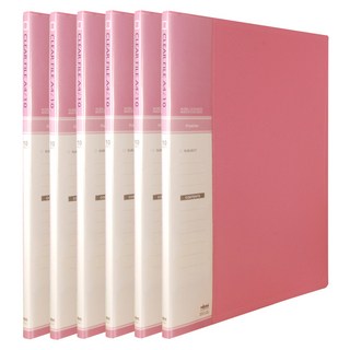 MiDAS HYUNPOONG A4 索引透明文件夾 10頁, 粉紅色, 6個