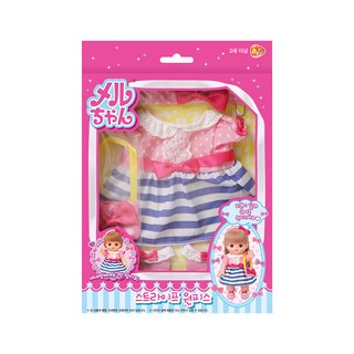 B&C Mell-chan 條紋連身裙 娃娃配件, 混合顏色, 1個