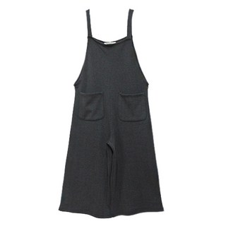 PANG PANG SHOP 女款素色無袖背帶長褲