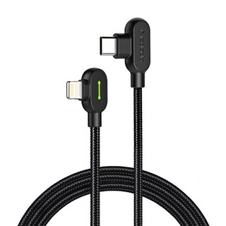 Mcdodo 麥多多 90度光Type-C轉8pinLightning PD快充線, 1.8m, 黑色的, 1個