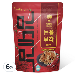 KIMDAEGAM 雪花香脆片 辣味, 6個, 50g