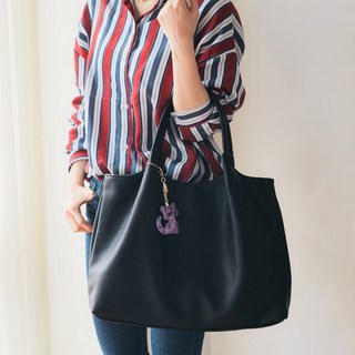LULU 女款皮革購物單肩包+配件 隨機出貨