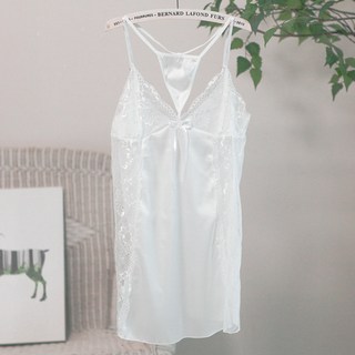 GLAM GONGGAM 性感內衣 Jeffrey 女性細肩帶睡裙 + T字褲套組