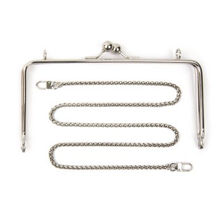 brandyarn 風格手提包口金 + 鏈條組, 鎳, 1套