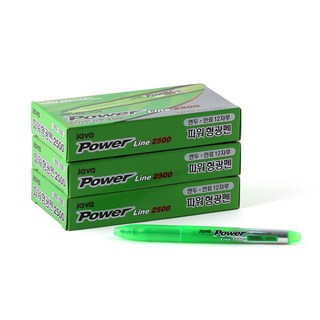 자바펜 파워라인 형광펜 오리지널, 연두, 36개