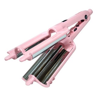 CNS WORLD 溫控三管波浪造型夾, 三波熨斗, 粉色的