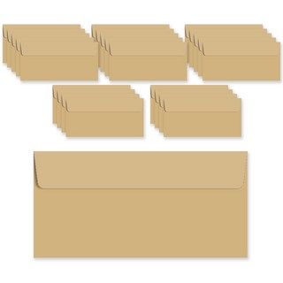 2Youngdesign 素色橫式信封 S號, 牛皮色, 24入