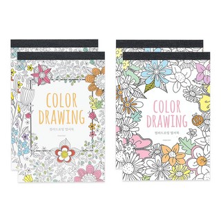 PINKFOOT 彩色繪圖明信片書 3000 2款套組, 橘色, 粉紅色, 4個裝