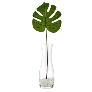 三好玻璃 纖細線條玻璃花瓶 龜背芋人造花 鵝卵石套組 SH2018045, 混合色