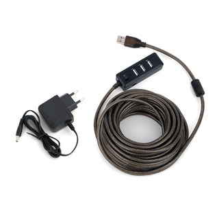 NEXT 4口電源 USB2.0中繼器+集線器適配器 NEXT-USB105PW, 混色