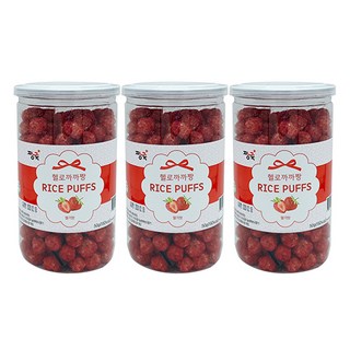 짱죽 헬로 까까짱 라이스 퍼프 아기 과자, 딸기, 3개, 50g