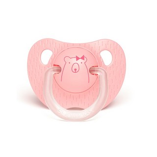 스와비넥스 미닝플라이프 에볼루션 노리개 젖꼭지 실리콘, 1단계(0~6개월), 핑크베어, 1개