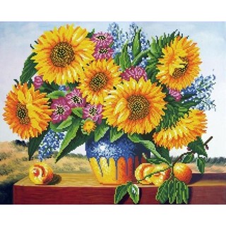 Joy十字繡 11CT 印花十字繡材料包套組 291002 迷人向日葵, 1套, 混合色