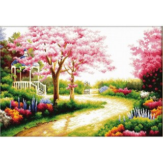 JoyJasu 11CT 印花十字繡套組 111204 春日花園, 1套, 混合色