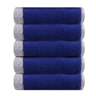 송월타월 호텔 컬렉션 스퀘어 50 미니 바스 수건 250g 40수 코마사, 블루, 5개