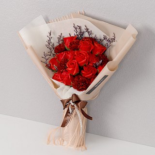 仿真經典康乃馨花束, 紅色混合, 1個