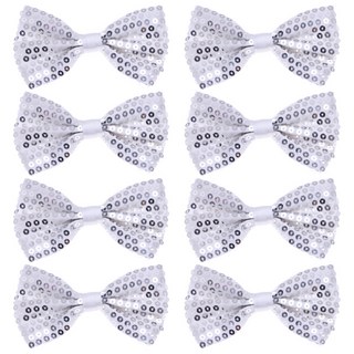 Party09 高級亮片蝴蝶領結, 銀色, 8個