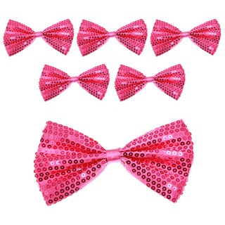 Party09 高級亮片蝴蝶結, 桃紅色, 6個