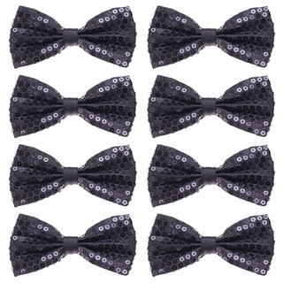 Party09 高級亮片蝴蝶領結, 黑色, 8個