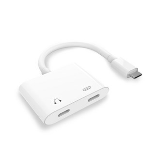 HOHOO 2in1 C to C 音訊充電轉接頭 006-2+, 白色, 1個